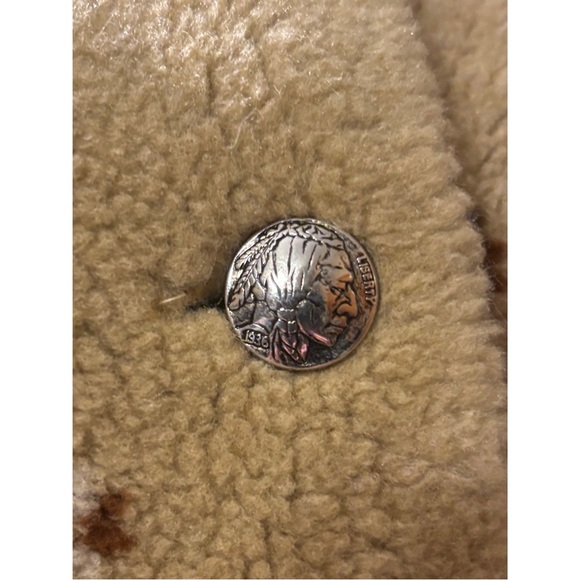 RARE VINTAGE Native American Coat Schaefer Outfitter Warm Fleece, Made USA LARGE - Picture 4 of 10
